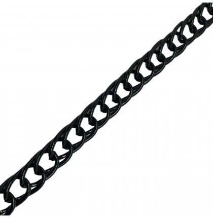 Цепь декоративная алюминиевая на бобине шир.1 см (10 мм). арт.SC004 цв.черный  уп.15 м.