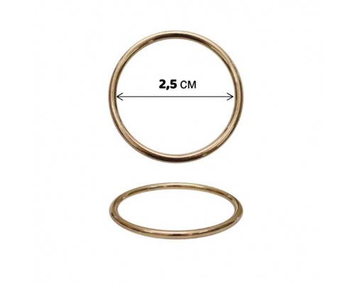 Кольцо металлическое шир.2,5 см арт.SK001-2 цв.золото уп.100 шт
