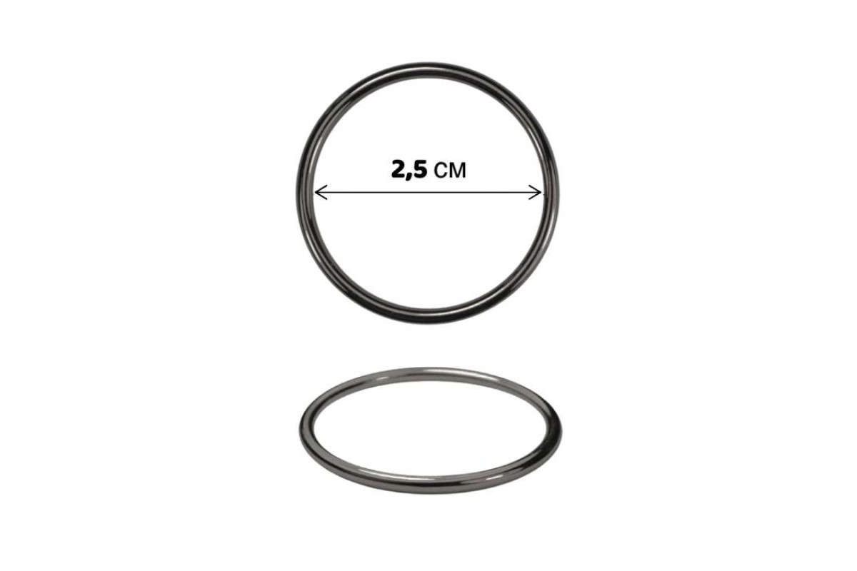 Кольцо металлическое шир.2,5 см арт.SK001-3 цв.темный никель уп.100 шт