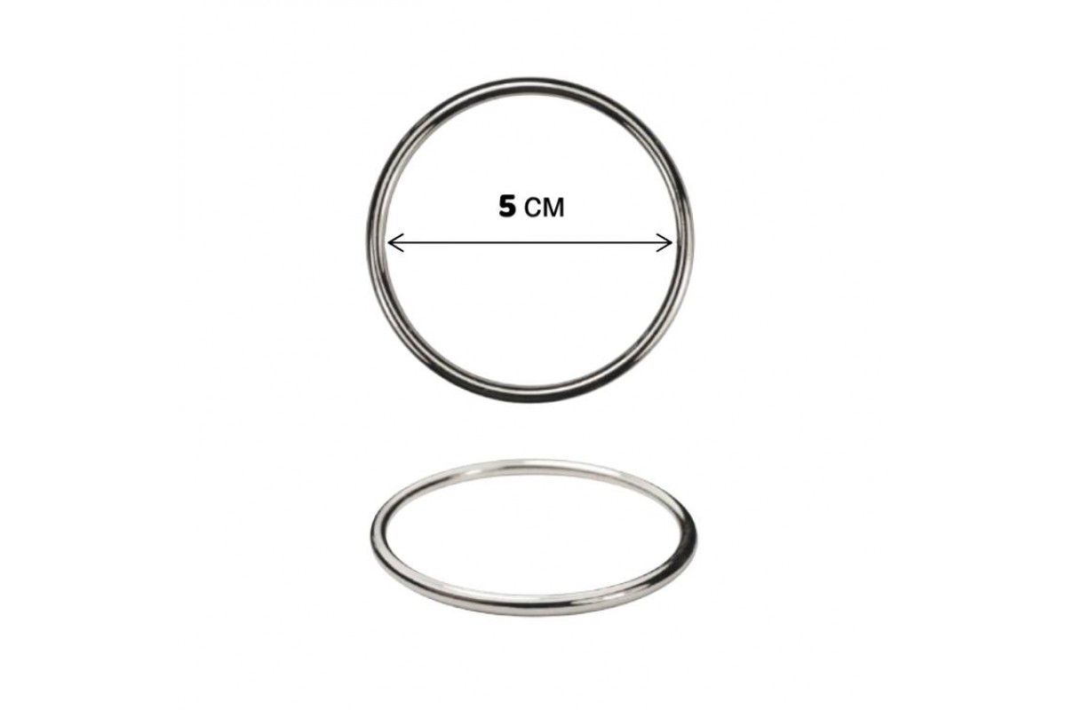 Кольцо металлическое шир.5 см арт.SK004-3 цв.никель уп.100 шт