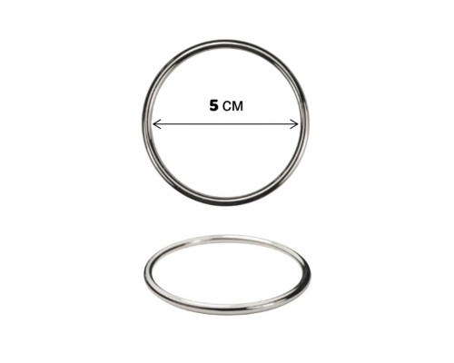Кольцо металлическое шир.5 см арт.SK004-3 цв.никель уп.100 шт