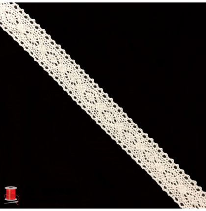 Кружево вязаное хлопковое шир.2,3 см арт.5749-5-2 цв.бежевый уп.91 м