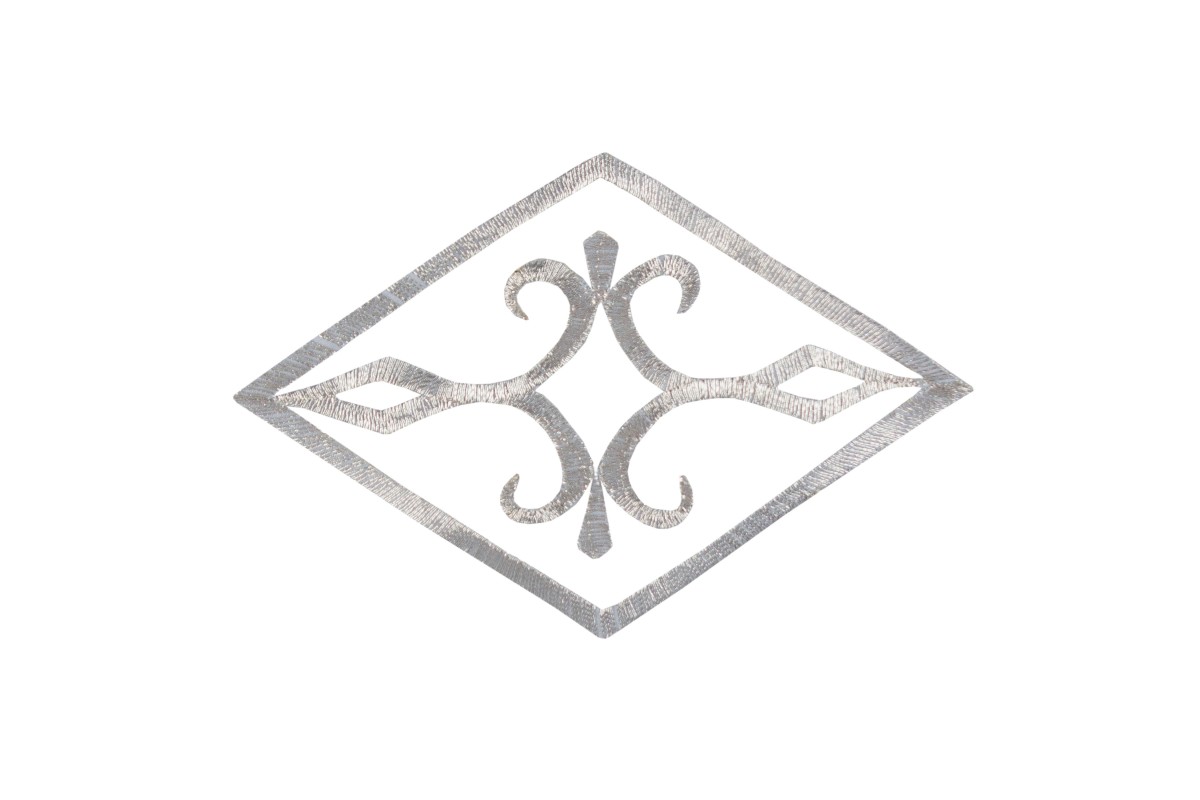Аппликация термоклеевая вензель арт.1890-2 цв.серебро уп.20 шт