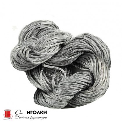 Шнур текстильный  цвет  серый