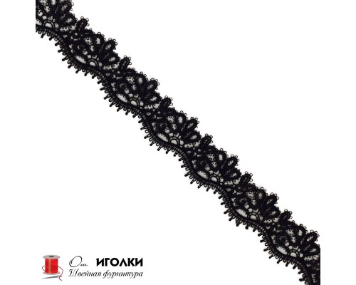 Кружево плетеное шир.4 см арт.S560-2 цв.черный уп.13,5 м