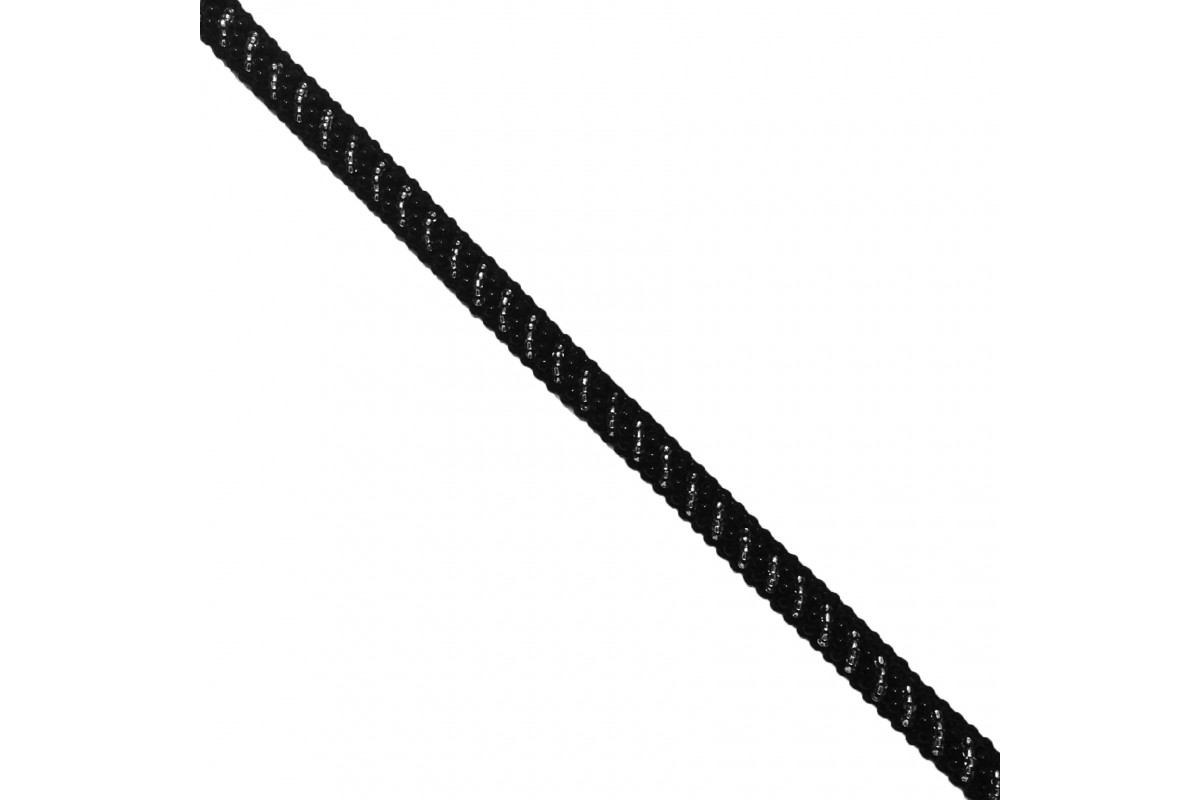 Тесьма пришивная с бусинами шир.1 см (10 мм). арт.9002 цв.черный уп.9,14 м.