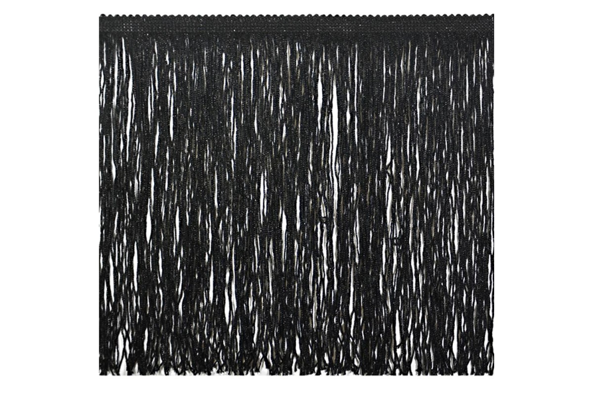 Бахрома танцевальная петлями шир.15 см арт.3003-15 цв.черный уп.13,5 м