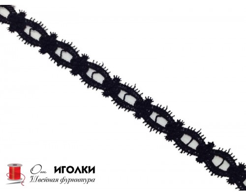 Кружево плетеное шир.2 см арт.TJ-10043-1 цв.черный уп.13,5 м