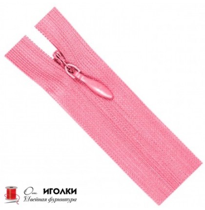Молнии потайные Zipper 60 см цв.розовый арт.134-60 уп.100 шт
