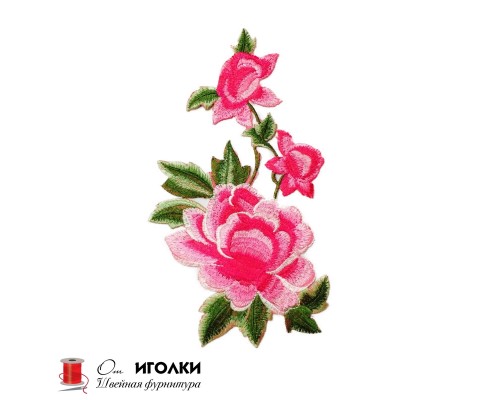 Аппликация термоклеевая цветы арт.3162-4 цв.розовый уп.20 шт
