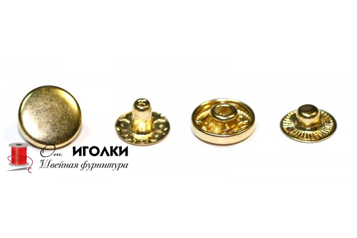 Кнопка установочная Альфа (15мм) сталь арт.ZA-15-3 цв.золото уп.720 шт