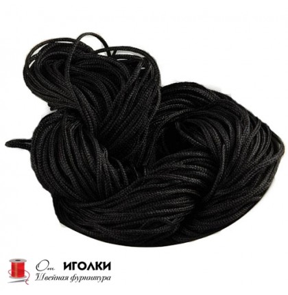 Шнур текстильный  цвет  черный