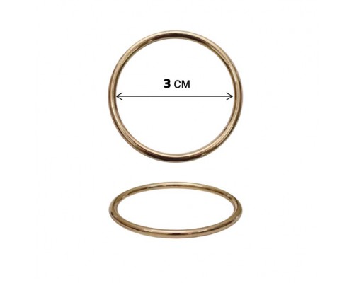 Кольцо металлическое шир.3 см арт.SK002-1 цв.золото уп.100 шт