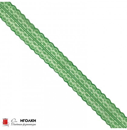 Кружево на капроне разрывное шир.4,4 см арт.10625 цв.зеленый уп.300 м