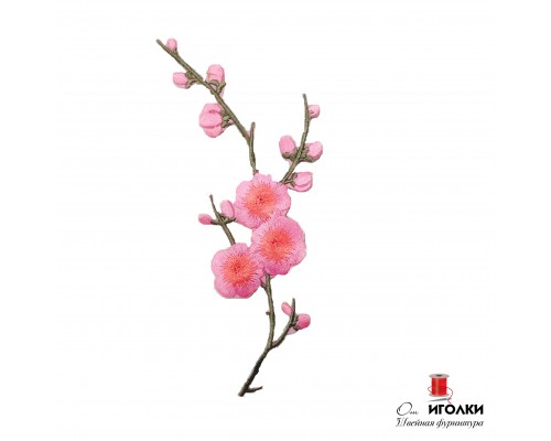 Аппликация термоклеевая цветы арт.3988-3 цв.розовый уп.20 шт