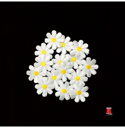 Аппликация термоклеевая цветы арт.314-2 цв.белый уп.100 шт
