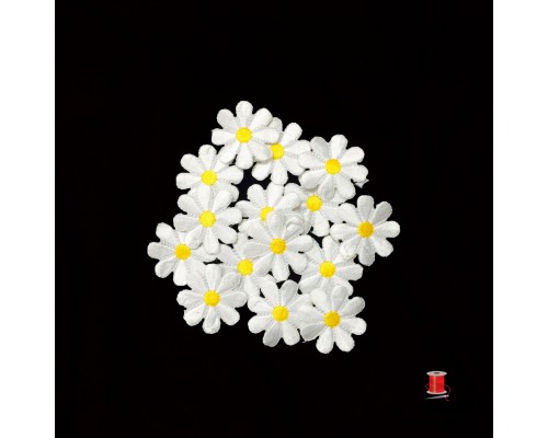Аппликация термоклеевая цветы арт.314-2 цв.белый уп.100 шт