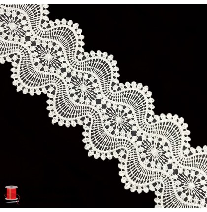 Кружево плетеное шир.10 см арт.TJ-11803-2 цв.белый уп.13,5 м