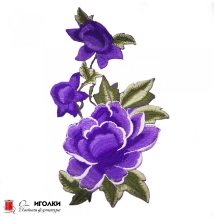Аппликация термоклеевая цветы арт.3162-1 цв.фиолетовый уп.20 шт