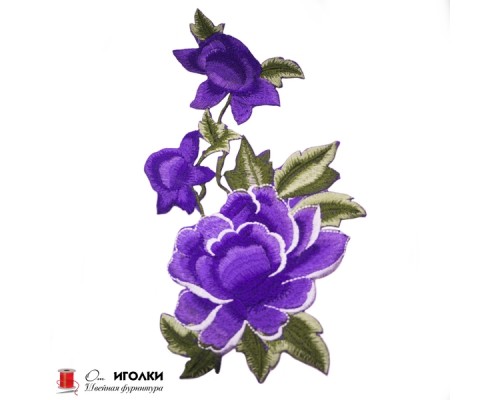 Термоаппликация Цветок арт.3162-1 цв.фиолетовый уп.20 шт