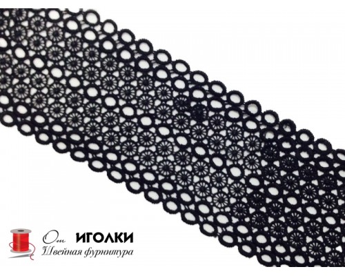 Кружево плетеное шир.11 см арт.LT10-21-1 цв.черный уп.13,5 м