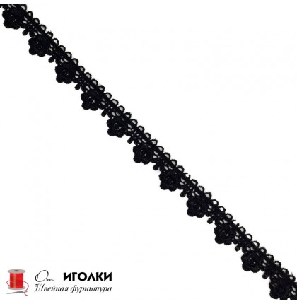 Кружево плетеное шир.2 см арт.S632-1 цв.черный уп.13,5 м