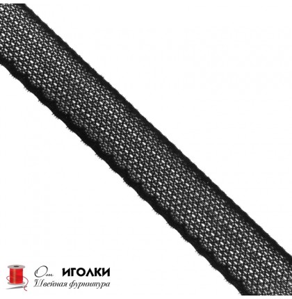 Кружево эластичное стрейч шир.4,5 см арт.TL350-1 цв.черный уп.10 м