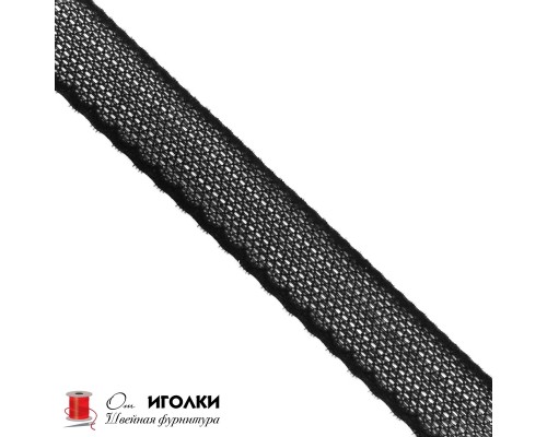 Кружево эластичное стрейч шир.4,5 см арт.TL350-1 цв.черный уп.10 м