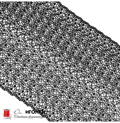 Кружево плетеное шир.29 см арт.	LT21-7 цв.черный уп.13,5 м