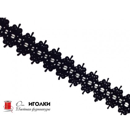 Кружево плетеное шир.5 см арт.0329-9А цв.черный уп.13,5 м