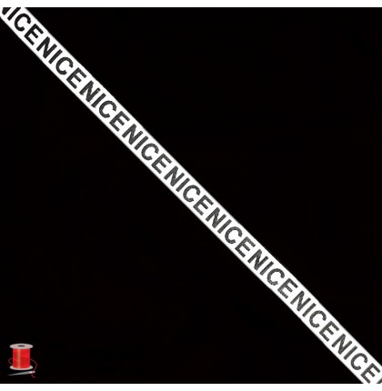 Лента репсовая с надписью (буквами) Nice шир.1 см арт.1026-w цв.комбинированный уп.91 м