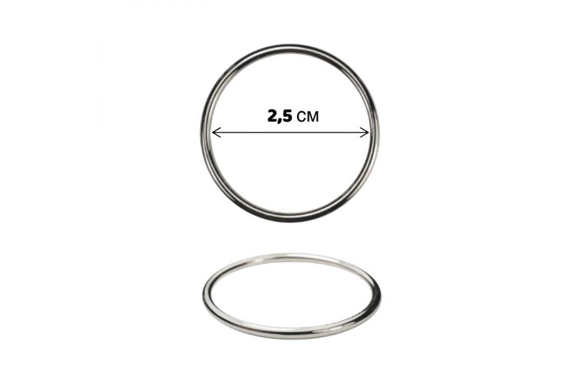 Кольцо металлическое шир.2,5 см арт.SK001-1 цв.никель уп.100 шт