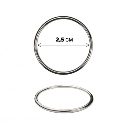 Кольцо металлическое шир.2,5 см арт.SK001-1 цв.никель уп.100 шт