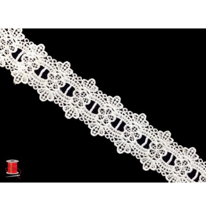 Кружево плетеное шир.4,5 см арт.LT0329-8А-1 цв.белый уп.13,5 м