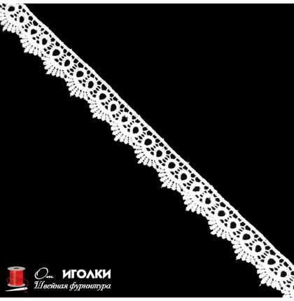 Кружево плетеное шир.3 см арт.TJ-10078-2 цв.белый уп.13,5 м