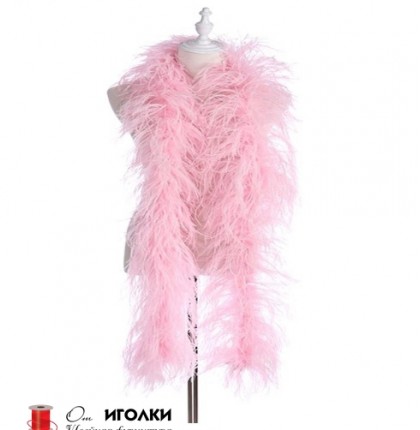 Боа из страусиных перьев дл.185 см арт.10067 цв.розовый уп.1 шт