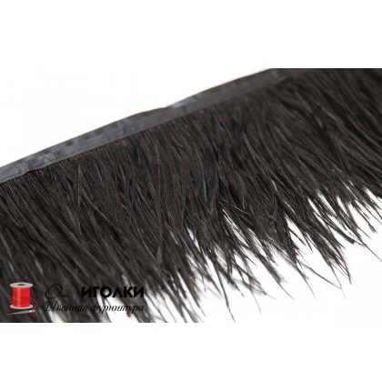 Перьевая лента страуса шир.13 см арт.9732 цв.черный уп.2 м