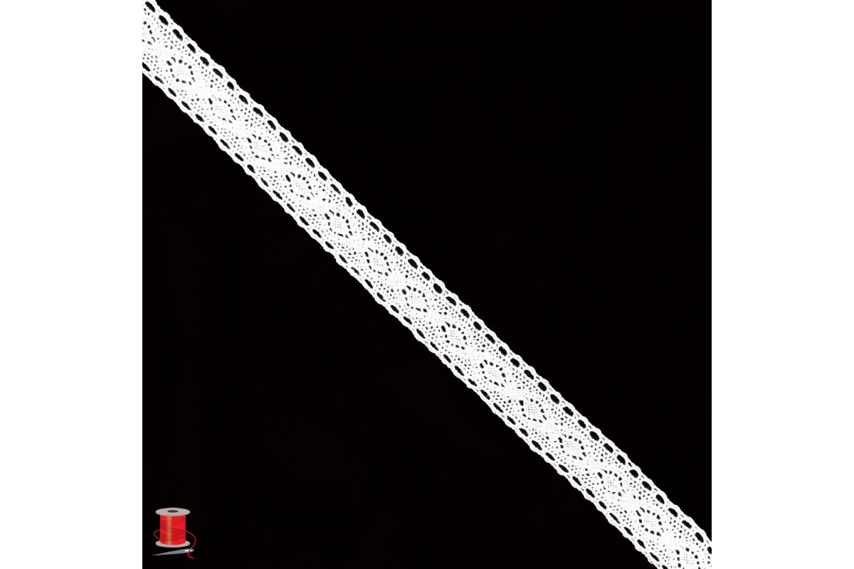 Кружево вязаное хлопковое шир.2,3 см арт.5749-5-1 цв.белый уп.91 м