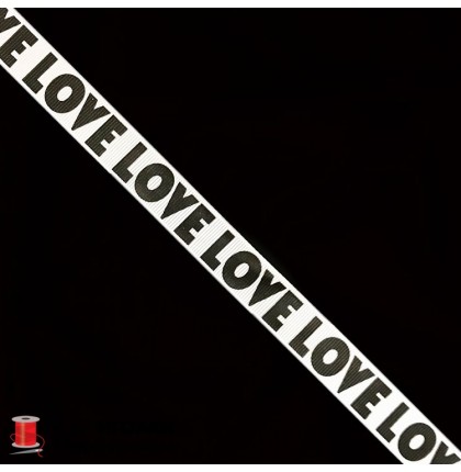Лента репсовая с надписью (буквами) Love шир.1,5 см арт.030-b цв.комбинированный уп.91 м