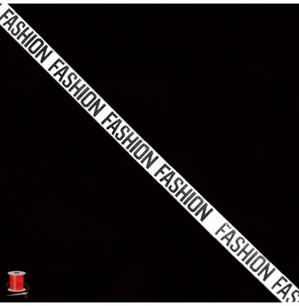 Лента репсовая с надписью (буквами) Fashion шир.1 см арт.100-w цв.комбинированный уп.91 м