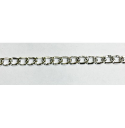 Цепочка декоративная металл шир.7 мм. арт.LT23-2-2 цв.серебро уп.20 м.