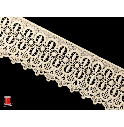 Кружево плетеное шир.9 см арт.LT0329-18А-2 цв.молочный уп.13,5 м