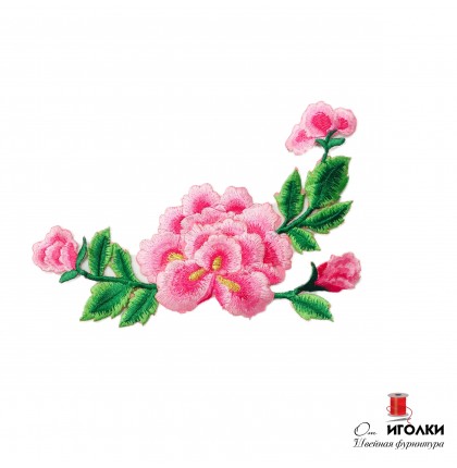 Аппликация термоклеевая цветы арт.3730-2 цв.розовый уп.20 шт