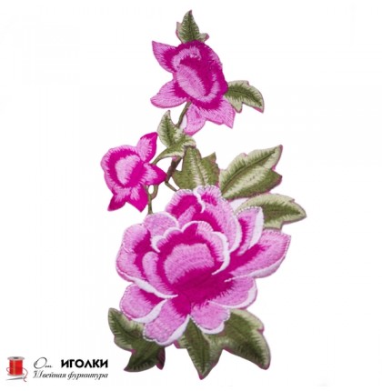 Аппликация термоклеевая цветы арт.3162-2 цв.розовый уп.20 шт