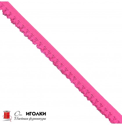 Резинка бельевая ажурная шир.15 мм арт.2549 цв.ярко-розовый уп.91 м