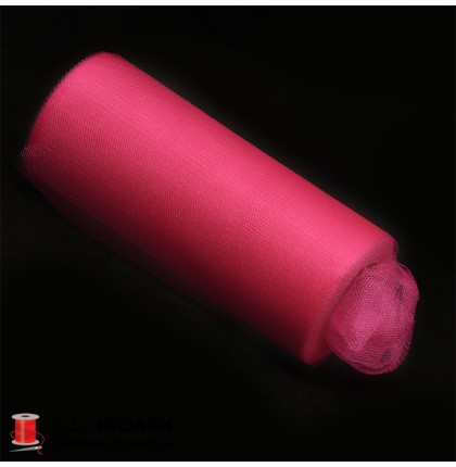 Фатин в шпульках шир.15 см. арт.F27-1 цв.ярко-розовый уп.22,5 м.