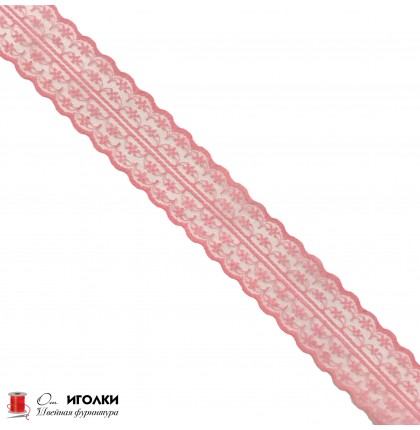 Кружево на капроне разрывное шир.4,4 см арт.10618 цв.грязно-розовый уп.300 м