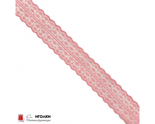 Кружево на капроне разрывное шир.4,4 см арт.10618 цв.грязно-розовый уп.300 м