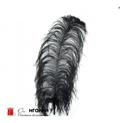 Перья страуса дл.60-75 см арт.10137 цв.черный уп.1 шт