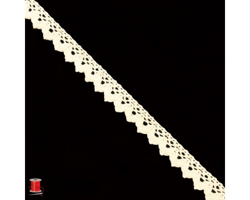 Кружево вязаное хлопковое шир.1,7 см арт.5602-8-2 цв.бежевый уп.91 м